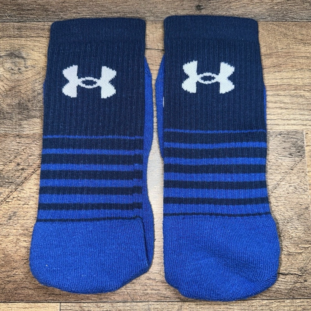 Under Armour Royal Blue Striped Crew Socks Size Large